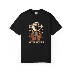 Coven After Hours Witch Shirt, Comfort Colors 1717 Halloween Tea Party Tee — front print