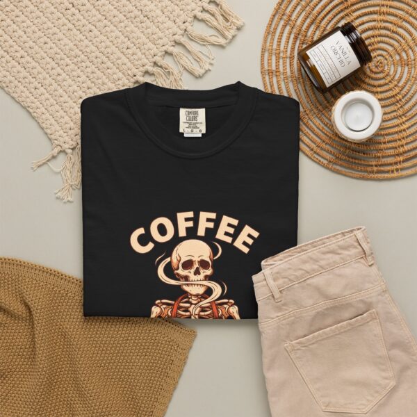13142750872020918668_2048.jpeg Coffee Keeps Me Alive Skeleton Shirt, Comfort Colors 1717 Halloween Barista Tee — product view 4