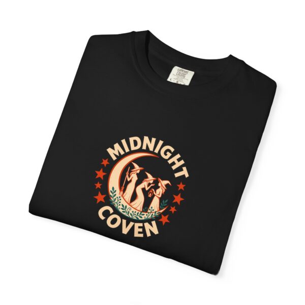 Midnight Coven Witch Shirt, Comfort Colors 1717 Crescent Moon Halloween Tee — product view 3