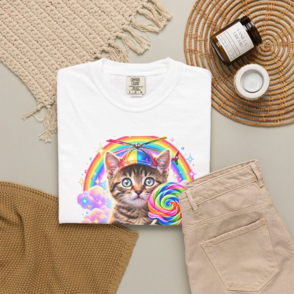 Rainbow Kitten Lollipop Propeller Hat Comfort Colors Shirt
