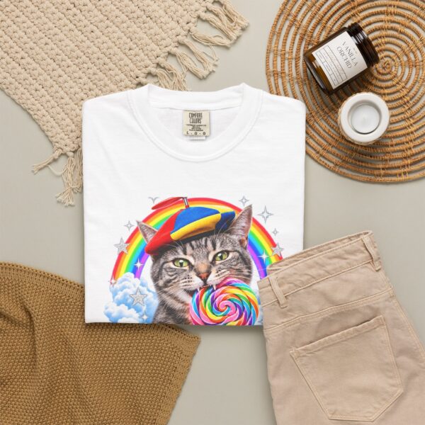 16062388584430571989_2048.jpeg Rainbow Cat Lollipop Propeller Beanie Comfort Colors Shirt