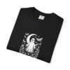 Moon Ghost Shirt, Black Comfort Colors 1717 Tee with Moths and Wildflowers — product view 3