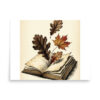 Autumn Leaves on Old Book Poster, Vintage Botanical Illustration, Fall Wall Art Decor