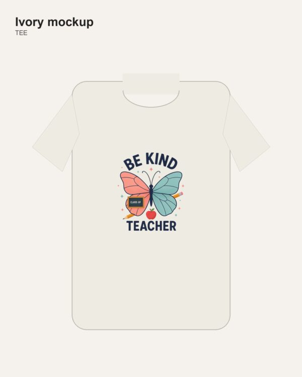 Be Kind Teacher — Butterfly Comfort Colors Shirt mockup 1