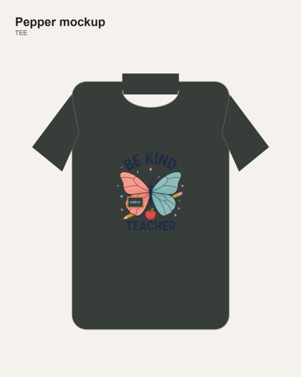 Be Kind Teacher — Butterfly Comfort Colors Shirt mockup 2