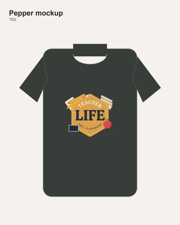 Teacher Life Faux Patchwork — School Supplies Comfort Colors Shirt mockup 2 Teacher Life Faux Patchwork — School Supplies Comfort Colors Shirt mockup 2