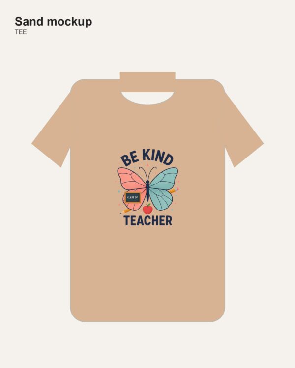Be Kind Teacher — Butterfly Comfort Colors Shirt mockup 3