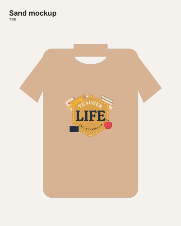 Teacher Life Faux Patchwork — School Supplies Comfort Colors Shirt mockup 3 Teacher Life Faux Patchwork — School Supplies Comfort Colors Shirt mockup 3