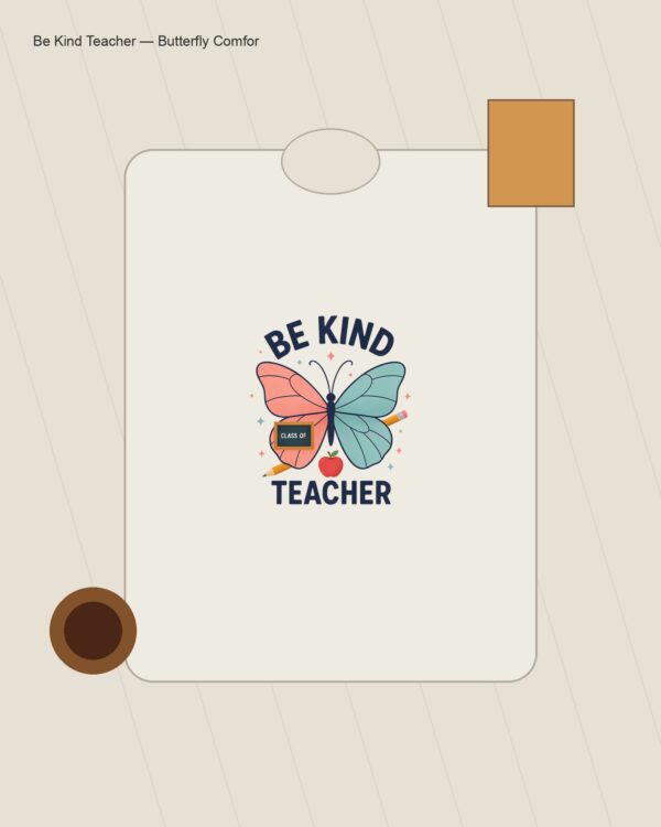 Be Kind Teacher — Butterfly Comfort Colors Shirt mockup 4