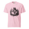 unisex-garment-dyed-heavyweight-t-shirt-blossom-front-6aa4088abbee7.jpg Black Cat Reading in Pumpkin T-Shirt, Comfort Colors Unisex Tee, Spooky Season Reading, Halloween Cat Lover Gift
