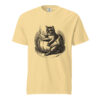 unisex-garment-dyed-heavyweight-t-shirt-butter-front-6aa4088abcc1e.jpg Black Cat Reading in Pumpkin T-Shirt, Comfort Colors Unisex Tee, Spooky Season Reading, Halloween Cat Lover Gift