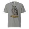 unisex-garment-dyed-heavyweight-t-shirt-grey-front-6a9c34c3aef88.jpg Great Horned Owl on Old Books Victorian Engraving T-Shirt — Comfort Colors 1717 Dark Academia Tee