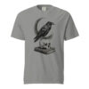 unisex-garment-dyed-heavyweight-t-shirt-grey-front-6a9e4d7e35a28.jpg Raven on Skull Crescent Moon Victorian Engraving T-Shirt — Comfort Colors 1717 Gothic Halloween Dark Academia Tee