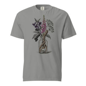 unisex-garment-dyed-heavyweight-t-shirt-grey-front-6a9e55f0374de.jpg Poison Garden Apothecary Jar Victorian Botanical T-Shirt — Comfort Colors 1717 Dark Botanical Gothic Witchy Tee