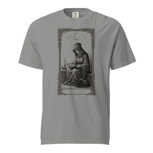 unisex-garment-dyed-heavyweight-t-shirt-grey-front-6a9e57a34ff69.jpg The Reader Tarot Card Victorian Engraving T-Shirt — Comfort Colors 1717 Bookish Dark Academia Witchy Tee