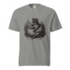 unisex-garment-dyed-heavyweight-t-shirt-grey-front-6aa4088abcc77.jpg Black Cat Reading in Pumpkin T-Shirt, Comfort Colors Unisex Tee, Spooky Season Reading, Halloween Cat Lover Gift
