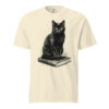 unisex-garment-dyed-heavyweight-t-shirt-ivory-front-6a9c331e0f0e3.jpg Black Cat on a Book Victorian Engraving T-Shirt — Comfort Colors 1717 Cat Lover Tee