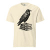 Raven on Old Books Victorian Engraving T-Shirt — Comfort Colors 1717 Nevermore Gothic Tee
