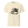 unisex-garment-dyed-heavyweight-t-shirt-ivory-front-6a9c3c27460f2.jpg Dog Resting on an Open Book Victorian Engraving T-Shirt — Comfort Colors 1717 Dog Lover Tee