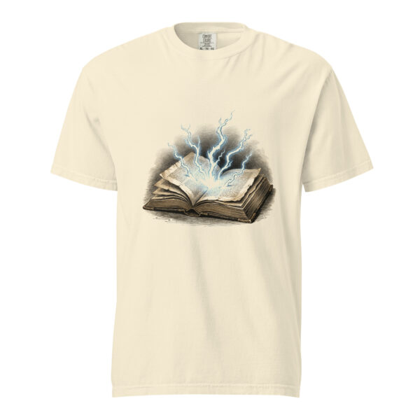 unisex-garment-dyed-heavyweight-t-shirt-ivory-front-6a9c3cdcc4d27.jpg Spellbook Lightning Victorian Engraving T-Shirt — Comfort Colors 1717 Dark Academia Book Lover Tee