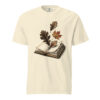 Autumn Leaves on an Open Book Victorian Engraving T-Shirt — Comfort Colors 1717 Fall Reader Tee