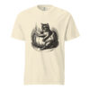 unisex-garment-dyed-heavyweight-t-shirt-ivory-front-6aa4088abccc7.jpg Black Cat Reading in Pumpkin T-Shirt, Comfort Colors Unisex Tee, Spooky Season Reading, Halloween Cat Lover Gift