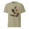 Autumn Leaves on an Open Book Victorian Engraving T-Shirt — Comfort Colors 1717 Fall Reader Tee
