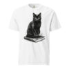 unisex-garment-dyed-heavyweight-t-shirt-white-front-6a9c331e0f149.jpg Black Cat on a Book Victorian Engraving T-Shirt — Comfort Colors 1717 Cat Lover Tee