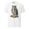 unisex-garment-dyed-heavyweight-t-shirt-white-front-6a9c34c3afe0b.jpg Great Horned Owl on Old Books Victorian Engraving T-Shirt — Comfort Colors 1717 Dark Academia Tee