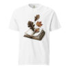 Autumn Leaves on an Open Book Victorian Engraving T-Shirt — Comfort Colors 1717 Fall Reader Tee