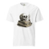 unisex-garment-dyed-heavyweight-t-shirt-white-front-6a9c3e44d1a0f.jpg Skull and Candle on Old Books Victorian Engraving T-Shirt — Comfort Colors 1717 Memento Mori Tee
