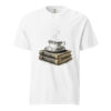 Teacup on Old Books Victorian Engraving T-Shirt — Comfort Colors 1717 Cozy Reader Tea Lover Tee
