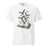 unisex-garment-dyed-heavyweight-t-shirt-white-front-6a9e51003c768.jpg Bats Flying from an Open Book Victorian Engraving T-Shirt — Comfort Colors 1717 Gothic Halloween Reader Tee