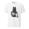 unisex-garment-dyed-heavyweight-t-shirt-white-front-6a9e51c4d56f3.jpg Black Cat in Witch Cauldron Victorian Engraving T-Shirt — Comfort Colors 1717 Halloween Cat Lover Tee
