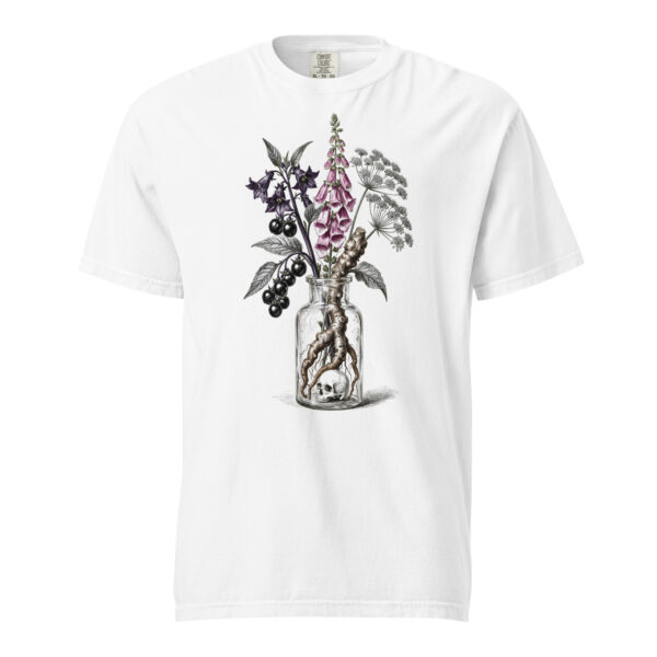 Poison Garden Apothecary Jar Victorian Botanical T-Shirt — Comfort Colors 1717 Dark Botanical Gothic Witchy Tee