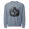 unisex-garment-dyed-lightweight-fleece-crewneck-sweatshirt-i-comfort-colors-1466-blue-jean-front-6aa4039950200.jpg Black Cat Reading in Pumpkin Sweatshirt, Comfort Colors 1466 Unisex Crewneck, Spooky Season Reading, Halloween Cat Lover Gift