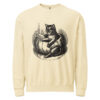 unisex-garment-dyed-lightweight-fleece-crewneck-sweatshirt-i-comfort-colors-1466-ivory-front-6aa40399513f6.jpg Black Cat Reading in Pumpkin Sweatshirt, Comfort Colors 1466 Unisex Crewneck, Spooky Season Reading, Halloween Cat Lover Gift