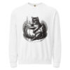 unisex-garment-dyed-lightweight-fleece-crewneck-sweatshirt-i-comfort-colors-1466-white-front-6aa403995143b.jpg Black Cat Reading in Pumpkin Sweatshirt, Comfort Colors 1466 Unisex Crewneck, Spooky Season Reading, Halloween Cat Lover Gift