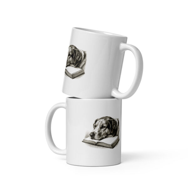 Dog Reading Mug, Dog Resting on an Open Book Coffee Cup, Bookish Gift for Dog Lovers, Cozy Reader Mug