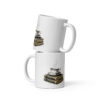 white-glossy-mug-white-11-oz-front-view-6a9c6b5ea486a.jpg Cozy Teacup on Books Mug, Steaming Tea Cottagecore, Bookworm Reader Gift, Vintage Aesthetic