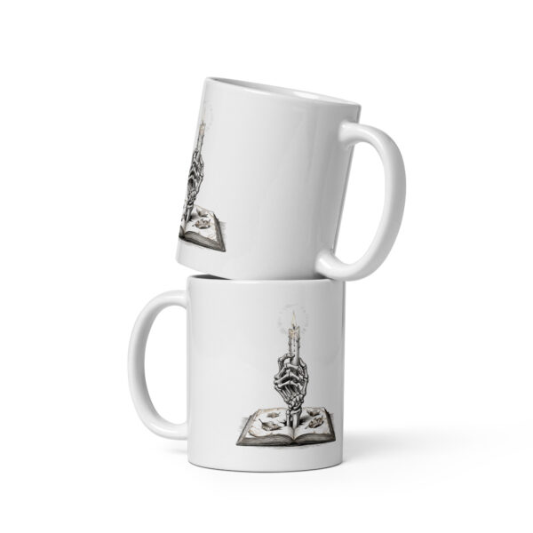 Skeleton Hand Candle Mug, Memento Mori Gothic Coffee Cup, Dark Academia Book Lover Gift, Halloween Mug