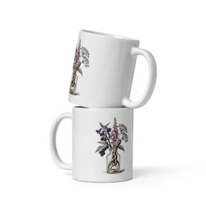 white-glossy-mug-white-11-oz-front-view-6a9e70a9757f7.jpg Poison Garden Mug, Nightshade Foxglove Botanical Coffee Cup, Witchy Dark Academia Gift, Apothecary Mug