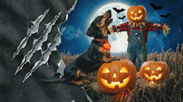 Howling Dachshund Halloween Sweatshirt