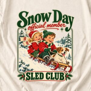 Comfort Colors Retro Snow Day Sled Club Shirt