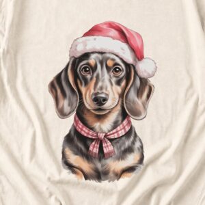 Comfort Colors Dachshund Santa Hat Shirt