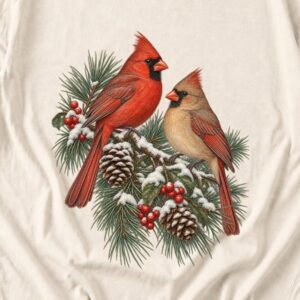 Comfort Colors Cardinal Christmas Shirt