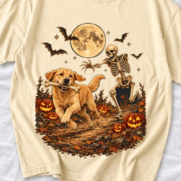 il_1140xN.8750713573_i8gk.jpg Funny Skeleton Chasing Dog Shirt