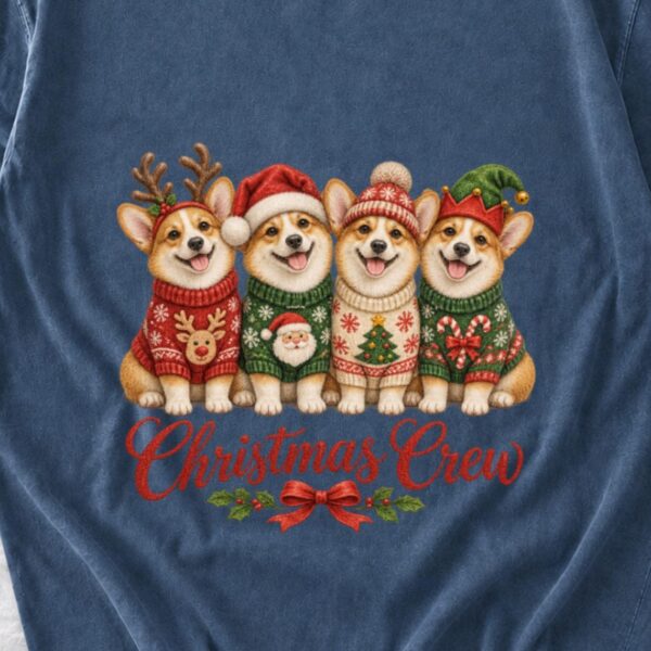 Comfort Colors Corgi Christmas Crew Shirt