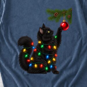 Comfort Colors Black Cat Christmas Shirt