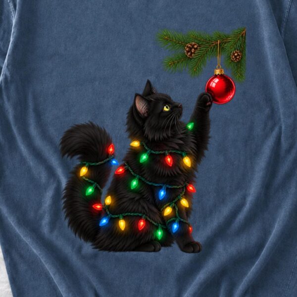 Comfort Colors Black Cat Christmas Shirt
